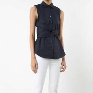 Derek Lam 10 Crosby Twist Front Sleeveless Blouse